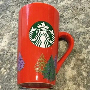 Starbucks 2020 Red Holiday Mug Christmas Trees